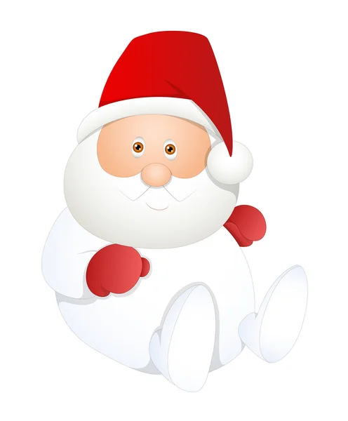 Sentado branco Papai Noel Vector — Vetor de Stock