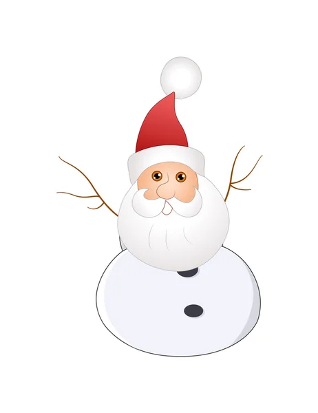 Funny Snowman Santa Character Vector — Stock Vector