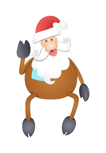 Reindeer Santa Face Character — Stock Vector