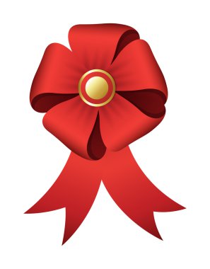 Kırmızı kurdele yay rozet vektör