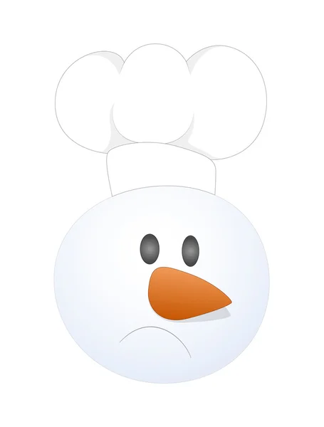 Triste Chef Snowman personagem — Vetor de Stock