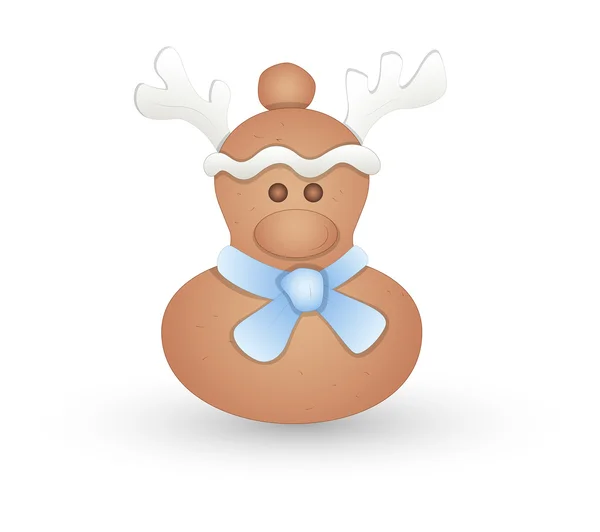 Gingerbread Man rendieren stripfiguur — Stockvector