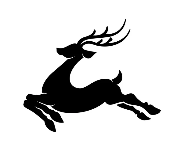 Forma della renna in esecuzione — Vettoriale Stock