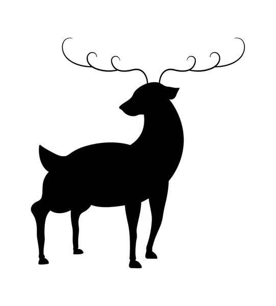 Reindeer Silhouette — Stock Vector