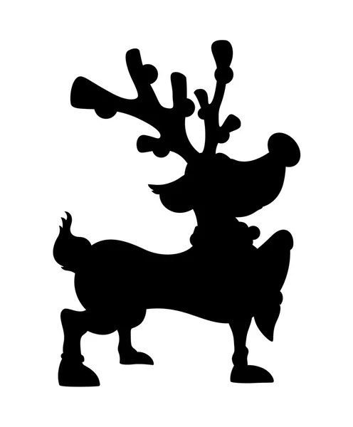 Cute Reindeer Walking Shape — Stock Vector