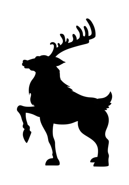 Vettore silhouette renna — Vettoriale Stock
