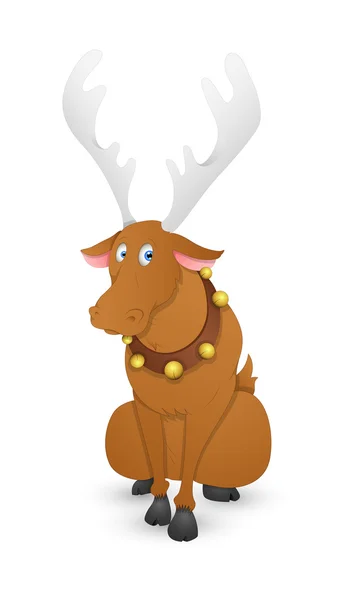 Funny Dasher Christmas Reindeer — Stock Vector