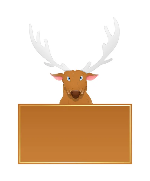 Christmas Reindeer Blank Banner — Stock Vector