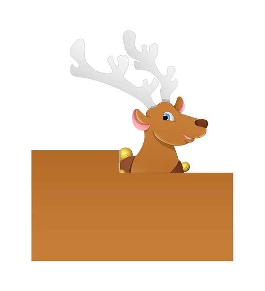 Dancer Cartoon Reindeer Christmas Banner — Stock Vector