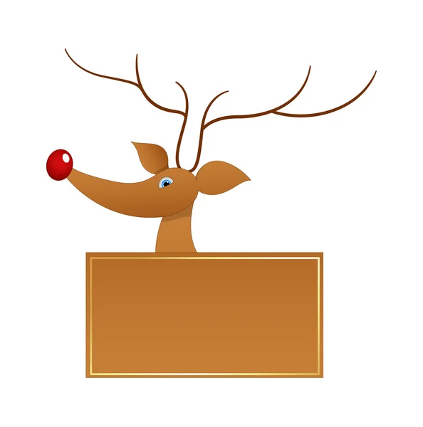 Bannière de Noël de renne de Vixen de bande dessinée vectorielle — Image vectorielle