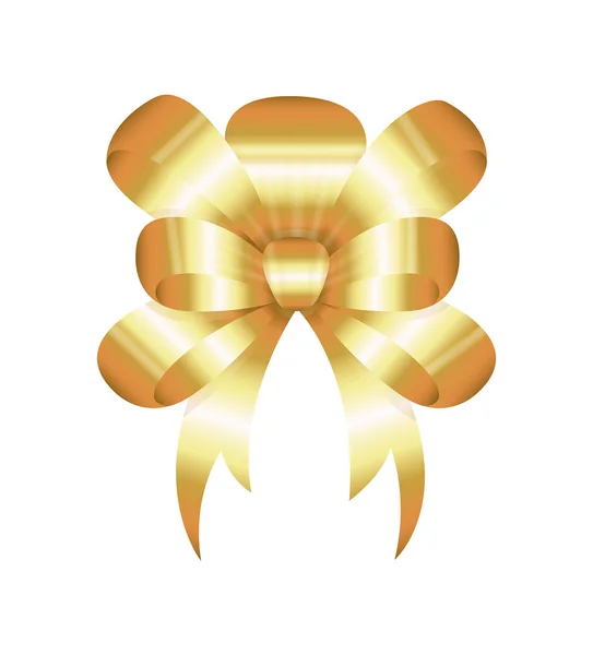 Christmas Golden Bow Vector — Stock Vector