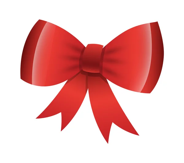 Shiny Red Bow — Stock Vector