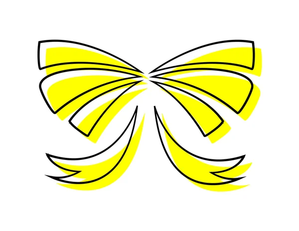 Retro Yellow Ribbon Bow – stockvektor