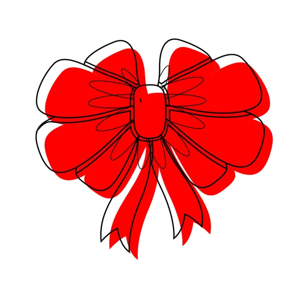 复古的红缎带蝴蝶结 — 图库矢量图片