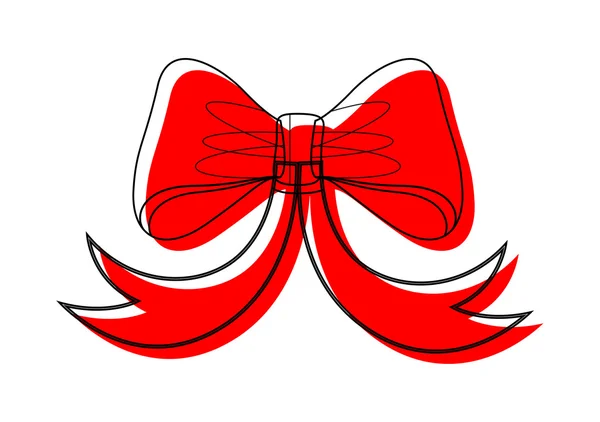 Red Retro Ribbon Bow Vector — Stock Vector