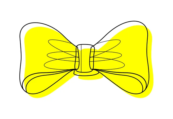 Yellow Retro Vector Ribbon Bow — Stock Vector