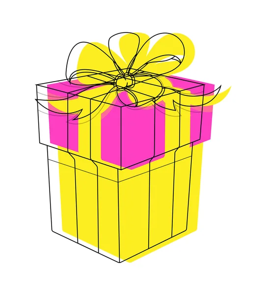 Vettore Clipart scatola regalo di compleanno — Vettoriale Stock