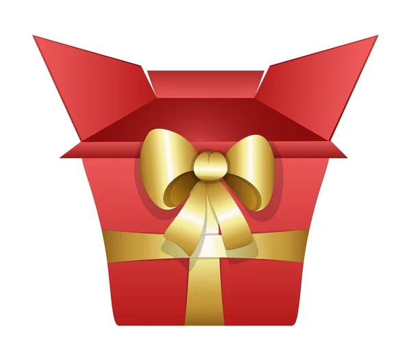 Christmas Gift Box z wektor złoty łuk — Wektor stockowy
