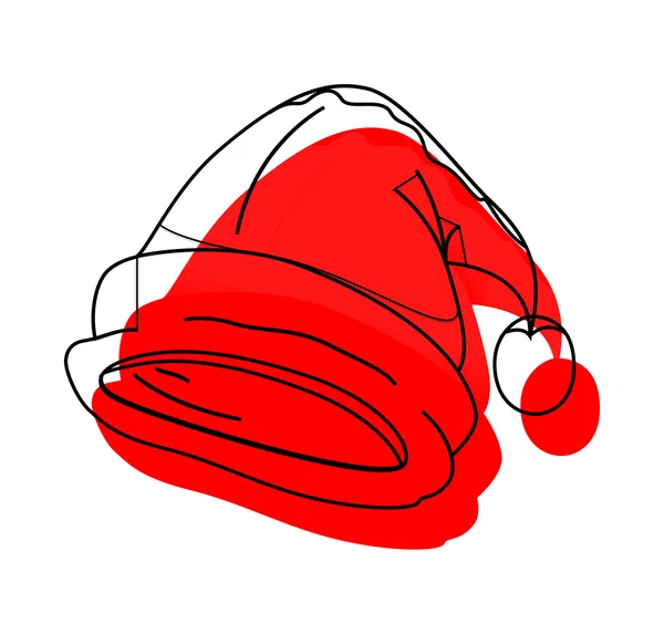 Roter Weihnachtsmannkappen-Vektor — Stockvektor