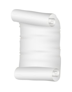 Beyaz parşömen kaydırma bilgi ekranı