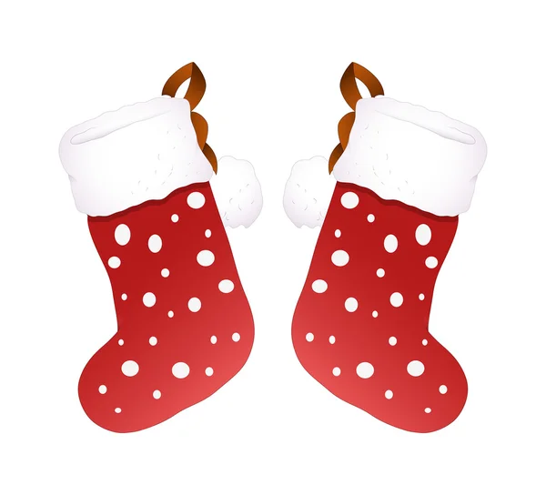 Mignonnes chaussettes Santa — Image vectorielle