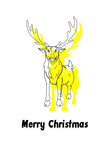 Christmas Donder Reindeer Greeting — Stock Vector