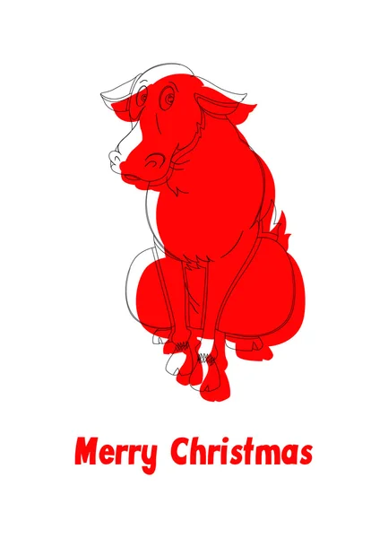 Vtipné Vánoční sobí kresba — Stockový vektor