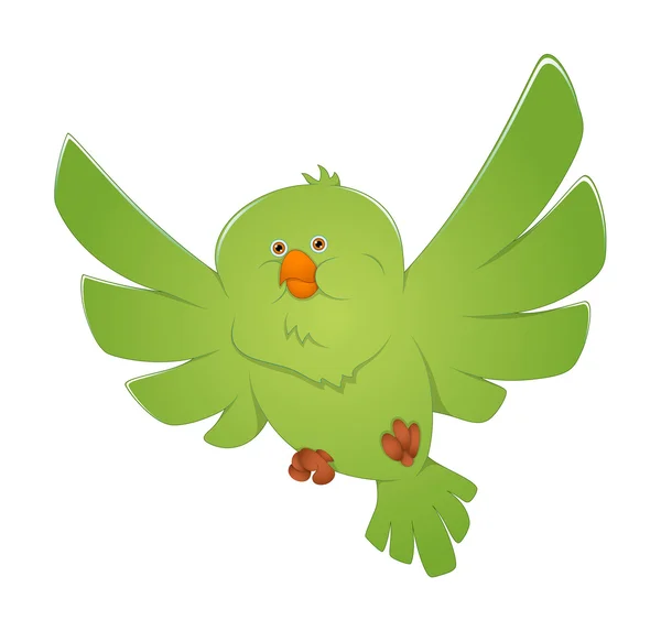 Green Bird Flying — Stock Vector