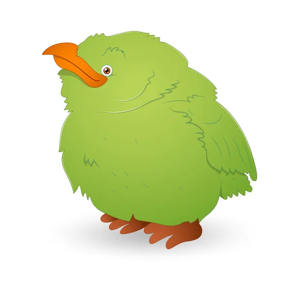 Lindo pájaro pequeño verde — Vector de stock