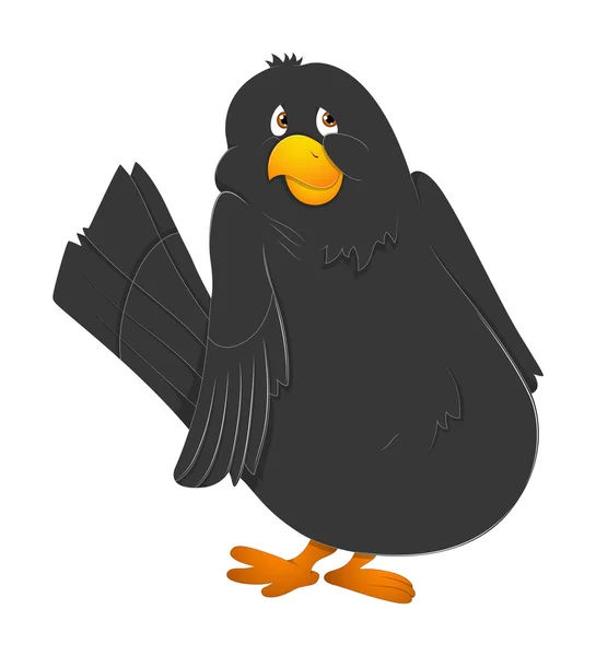 Black Scared Bird Vector — Stock Vector