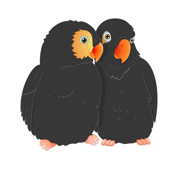 Liebe Vögel Cartoon-Vektoren — Stockvektor
