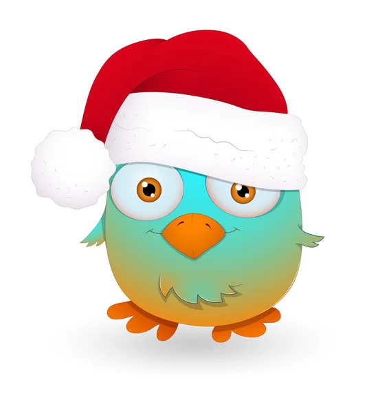 Schattig Santa Bird — Stockvector