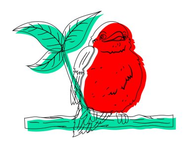 Şube çizim vektör kuş