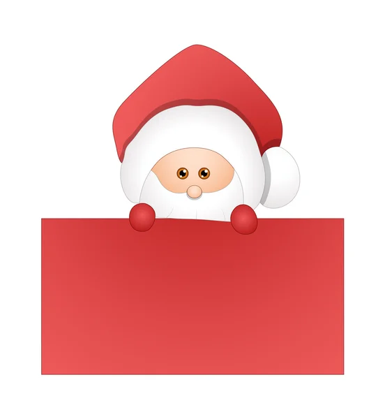 Lindo Santa con tablero en blanco — Vector de stock