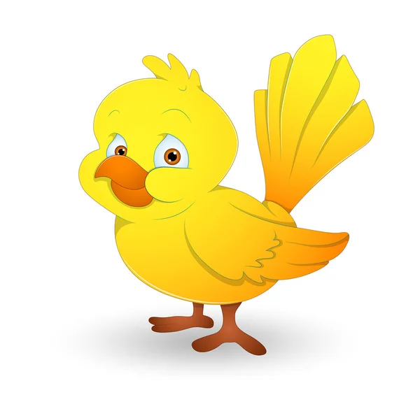 Yellow Beautiful Bird — Stock Vector