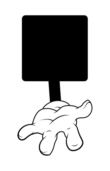 Zeigt Handgeste schwarzes Banner — Stockvektor