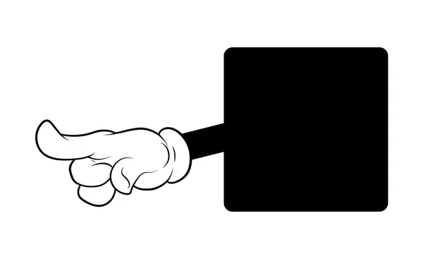Pointant doigt de bande dessinée — Image vectorielle