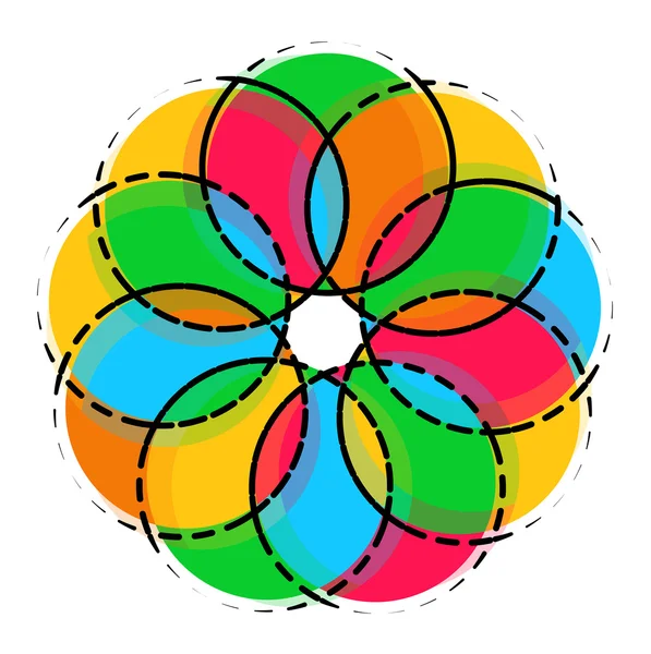 Rainbow Flower Design — Stock Vector