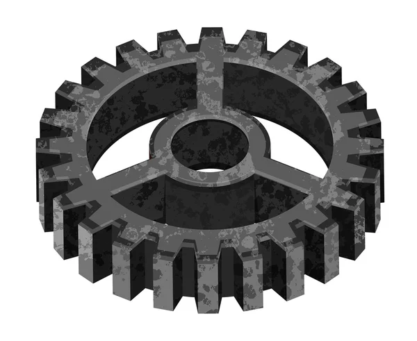 Grunge 3d Gear Wheel — Stock Vector