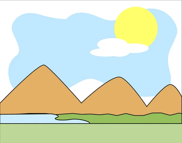 Montaña Río paisaje fondo — Vector de stock