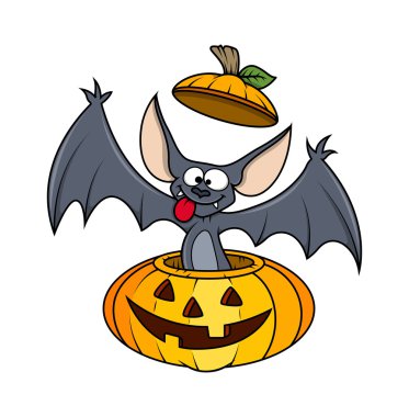 Cadılar Bayramı Balkabağı vektör komik sopasıyla