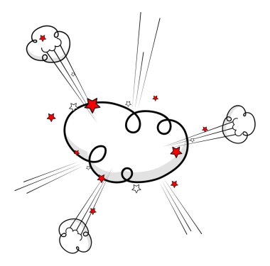 Soyut bulut dekoratif Sparkles arka plan ile patlama