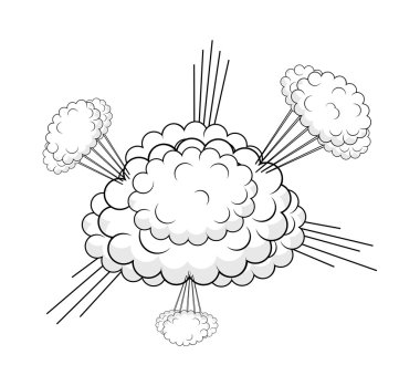 Retro patlama bulutlar