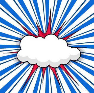 Komik bulut Sunburst arka plan