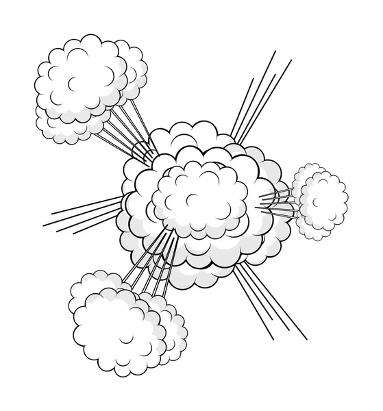 Retro Cloud Burst Effect — Stock Vector