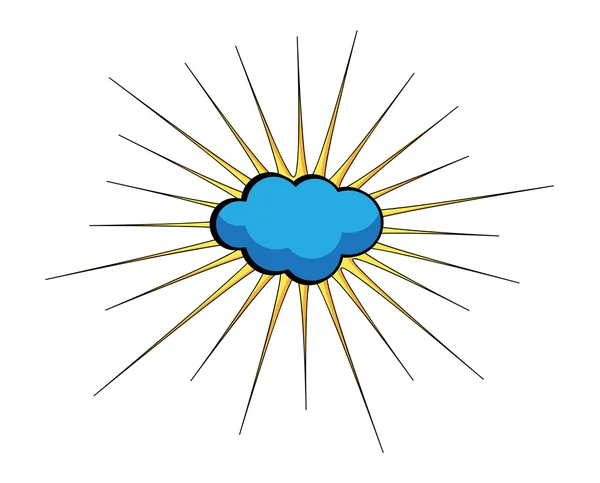 Banner de explosión de nube retro — Vector de stock