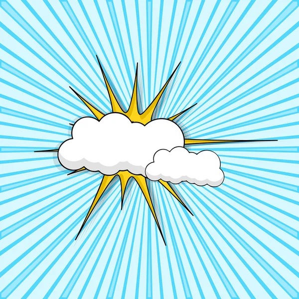 Abstrato Sunburst Cloud Banner Vector —  Vetores de Stock