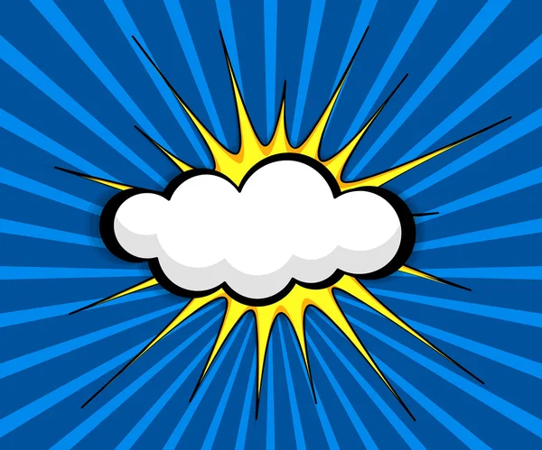 Retro Cloud Sunburst Backdrop — Stock Vector