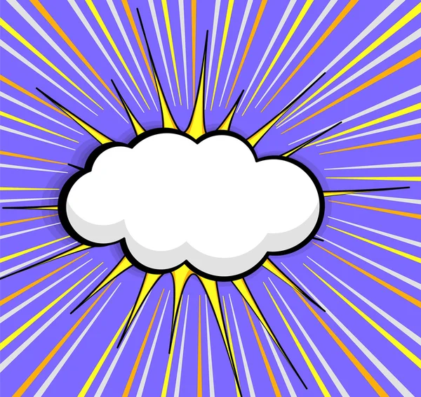 Komiska Cloud Sunburst bakgrund — Stock vektor