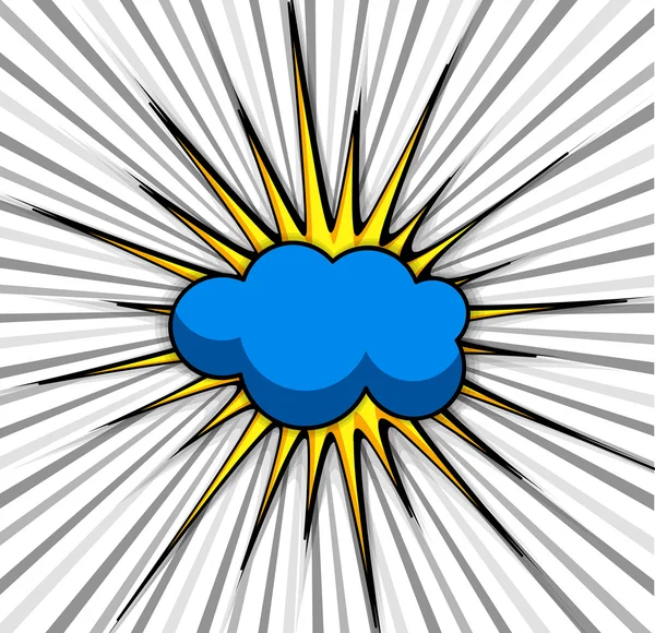 Rétro Cloud Sunburst Arrière-plan — Image vectorielle